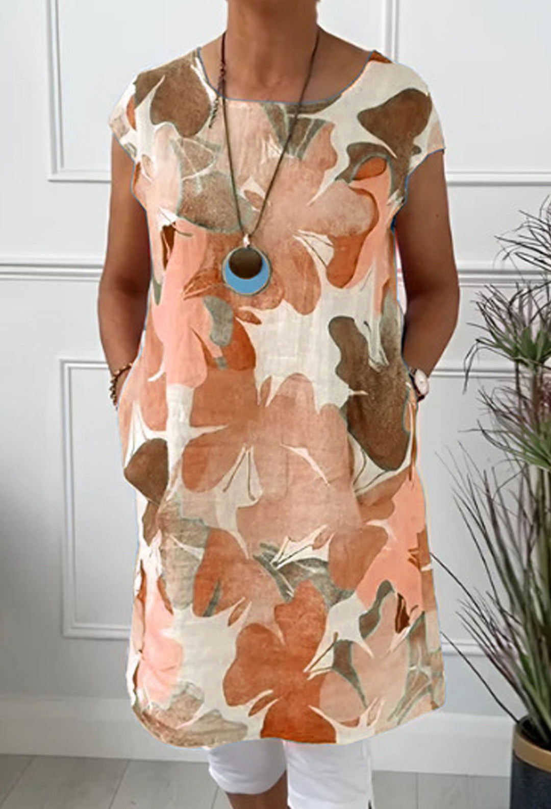 Hannah -  Comfortable dress with butterfly print