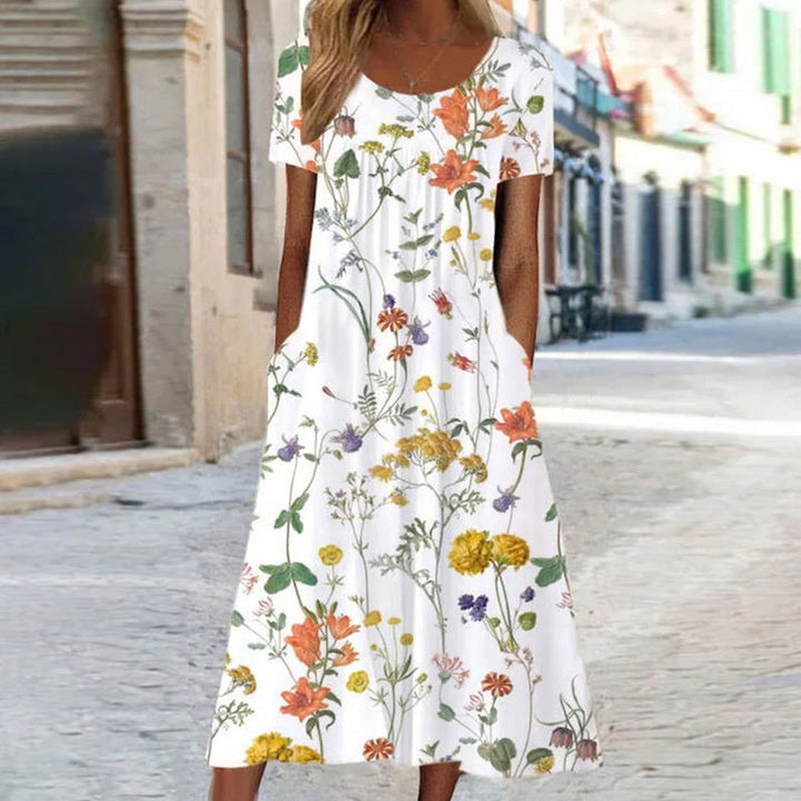 Alexis™ | Boho Floral Dress with Tummy Coverage