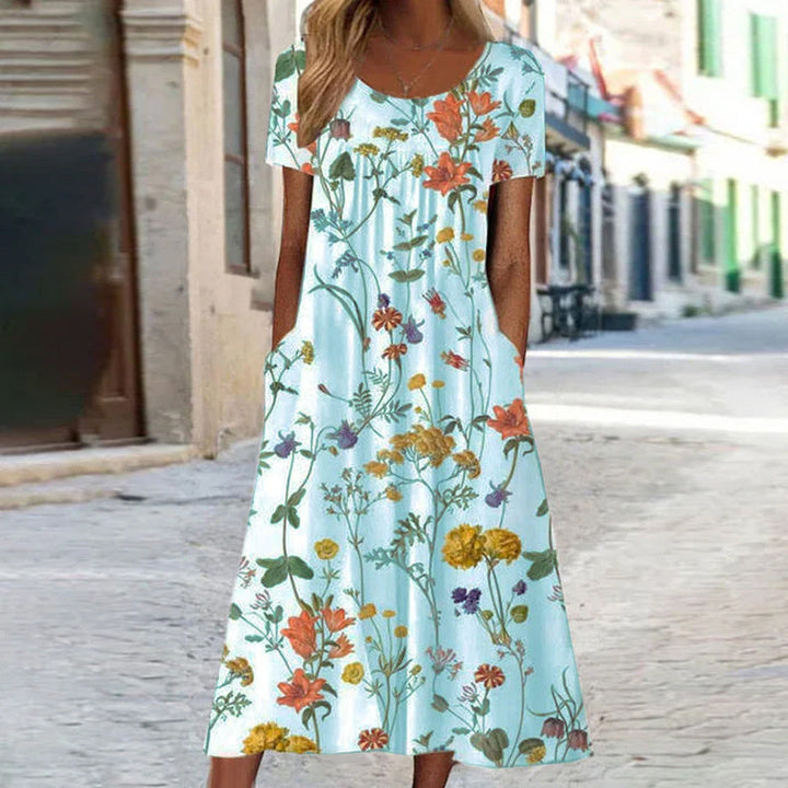 Alexis™ | Boho Floral Dress with Tummy Coverage