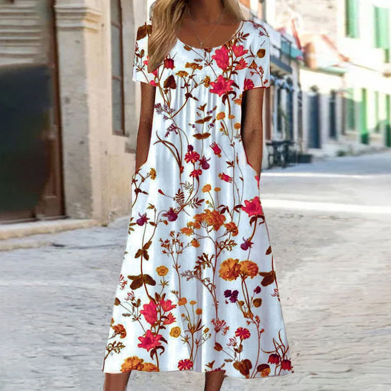 Alexis™ | Boho Floral Dress with Tummy Coverage