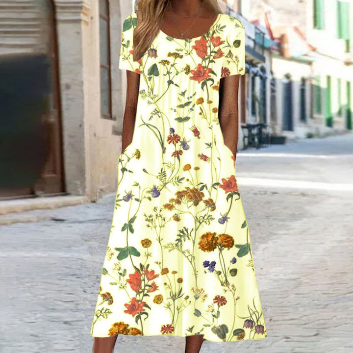 Alexis™ | Boho Floral Dress with Tummy Coverage